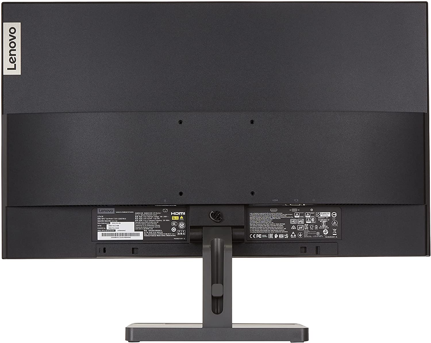 Lenovo L27e-30 27" FHD Monitor, 4ms, 16:9, 1000:1-Contrast - 66BEKCC2US