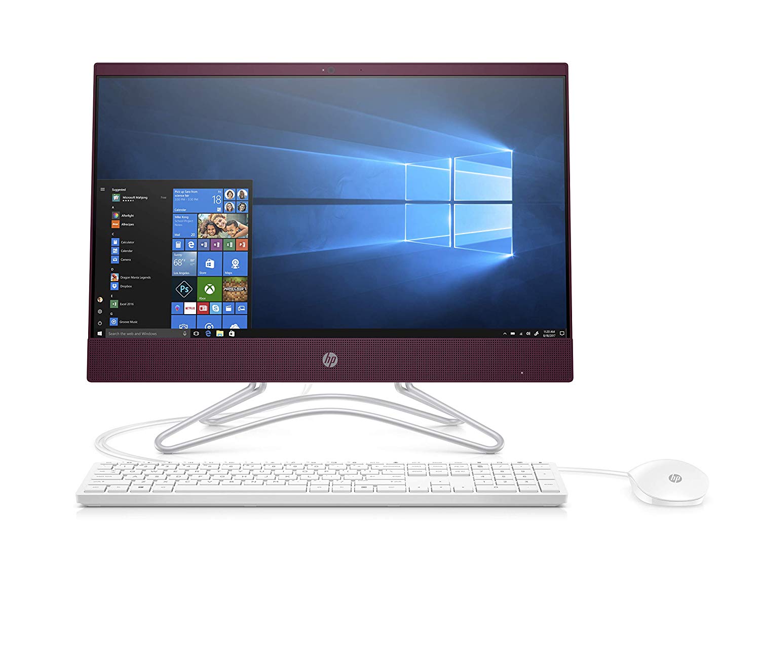 HP 22-c0083w 21.5" Full HD (Non-Touch) All-in-One Desktop PC, Intel Celeron G4900T, 2.90GHz, 4GB RAM, 1TB HDD, Windows 10 Home 64-Bit - 3LB93AA#ABA