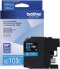 Brother Genuine High-Yield Cyan Ink Cartridge, 600 Pages - LC103C