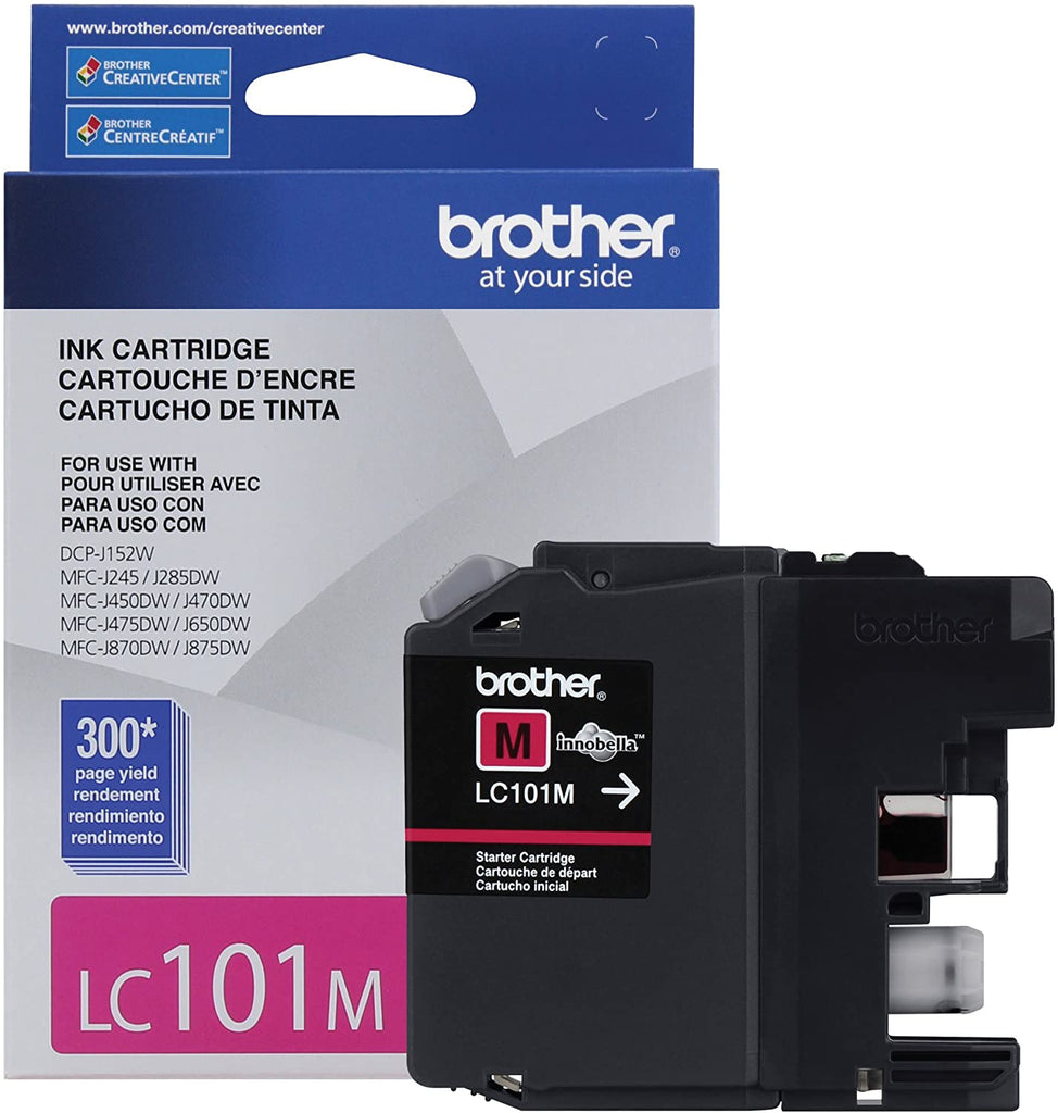 Brother Genuine Standard-Yield Magenta Ink Cartridge, 300 Pages - LC101M