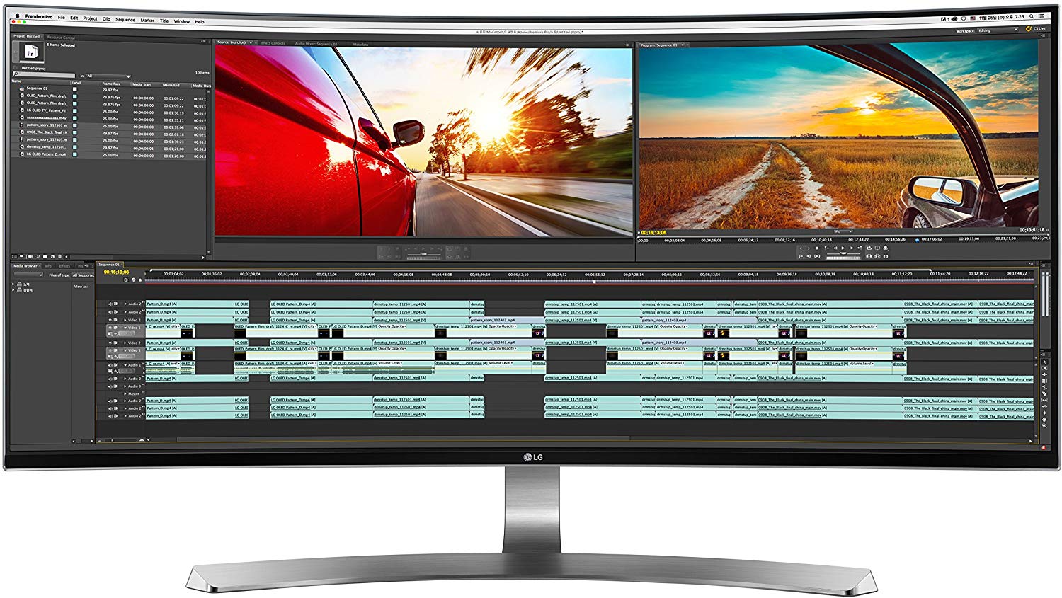 LG 34" Class UltraWide WQHD Curved LED LCD Monitor, 21:9, 5 ms, 5M:1-Contrast - 34UC98-W