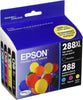 Epson 288XL High Capacity Black and Standard Capacity Color Ink Cartridges (4-Pack), Cyan/Magenta/Yellow/Black - T288XL-BCS