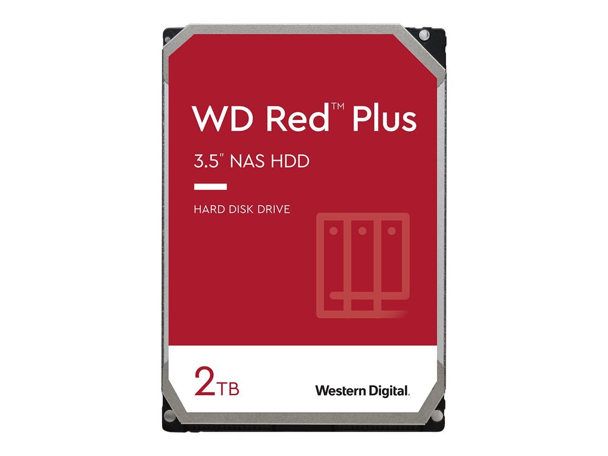 Western Digital Red Plus 2TB 3.5" NAS Internal Hard Drive, 128MB Cache, 5400RPM, SATA/600 - WD20EFZX