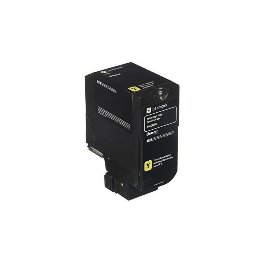 Lexmark CS725 Yellow High Yield Toner Cartridge, 12,000 Pages Yield - 74C0H40