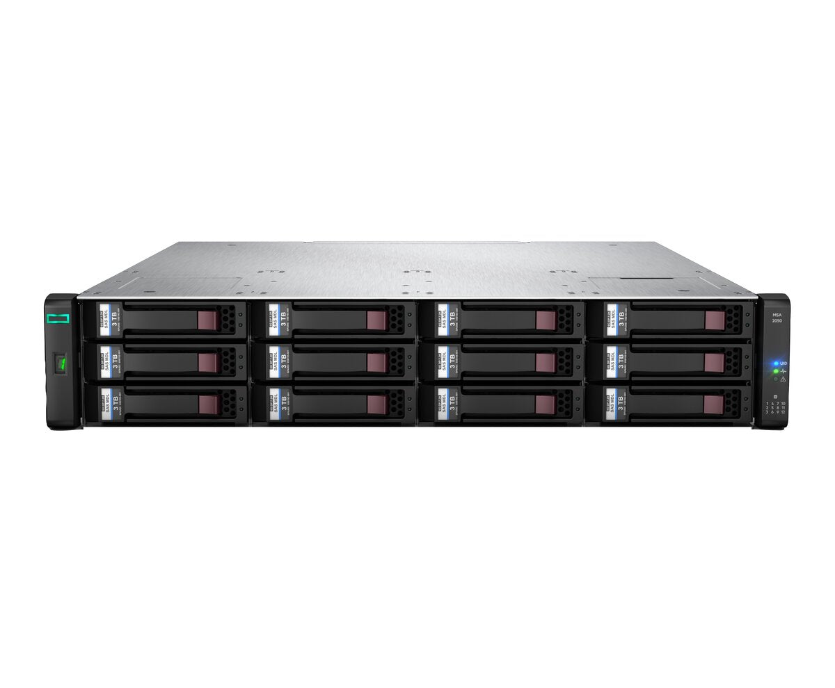 HPE MSA 2050 SAN Dual Controller SFF Storage, 2U, 24 x 7-pin SAS 12Gb/s Ports - Q1J01A