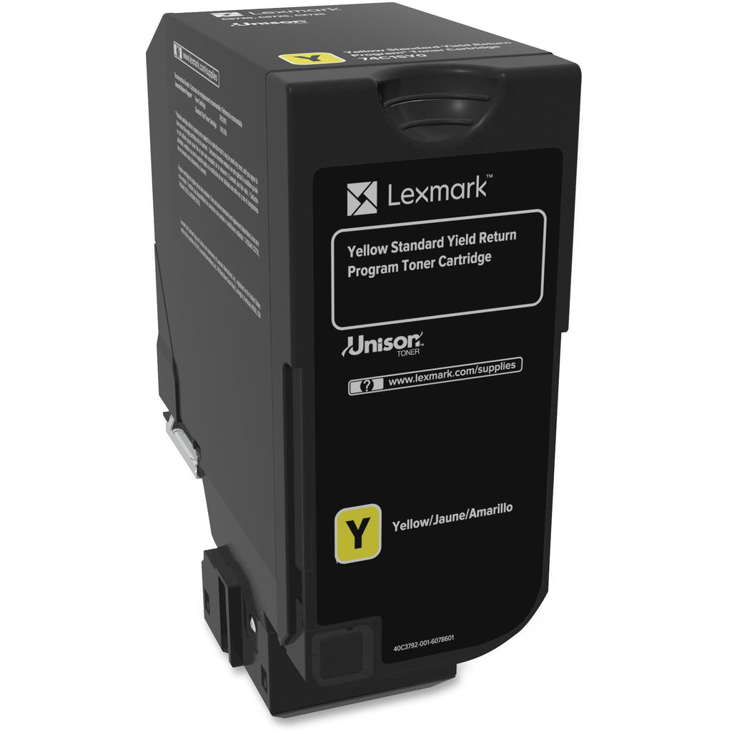 Lexmark CS/CX Yellow Standard Yield Return Program Toner Cartridge, 7000 Pages Yield - 74C1SY0