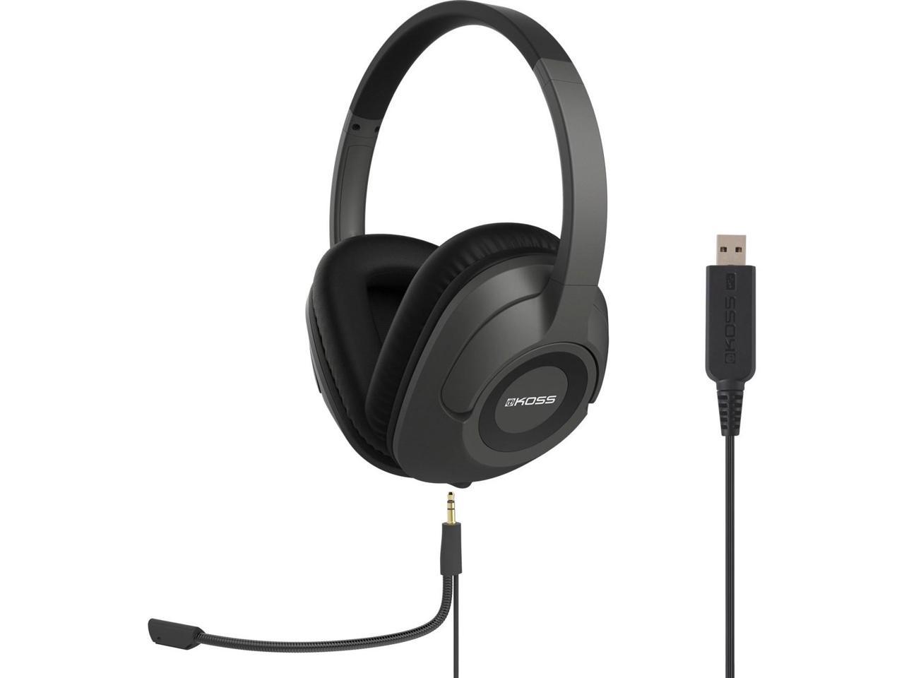 Koss SB42 USB Communication Headset, Wired, Detachable Cord, Black - 195340