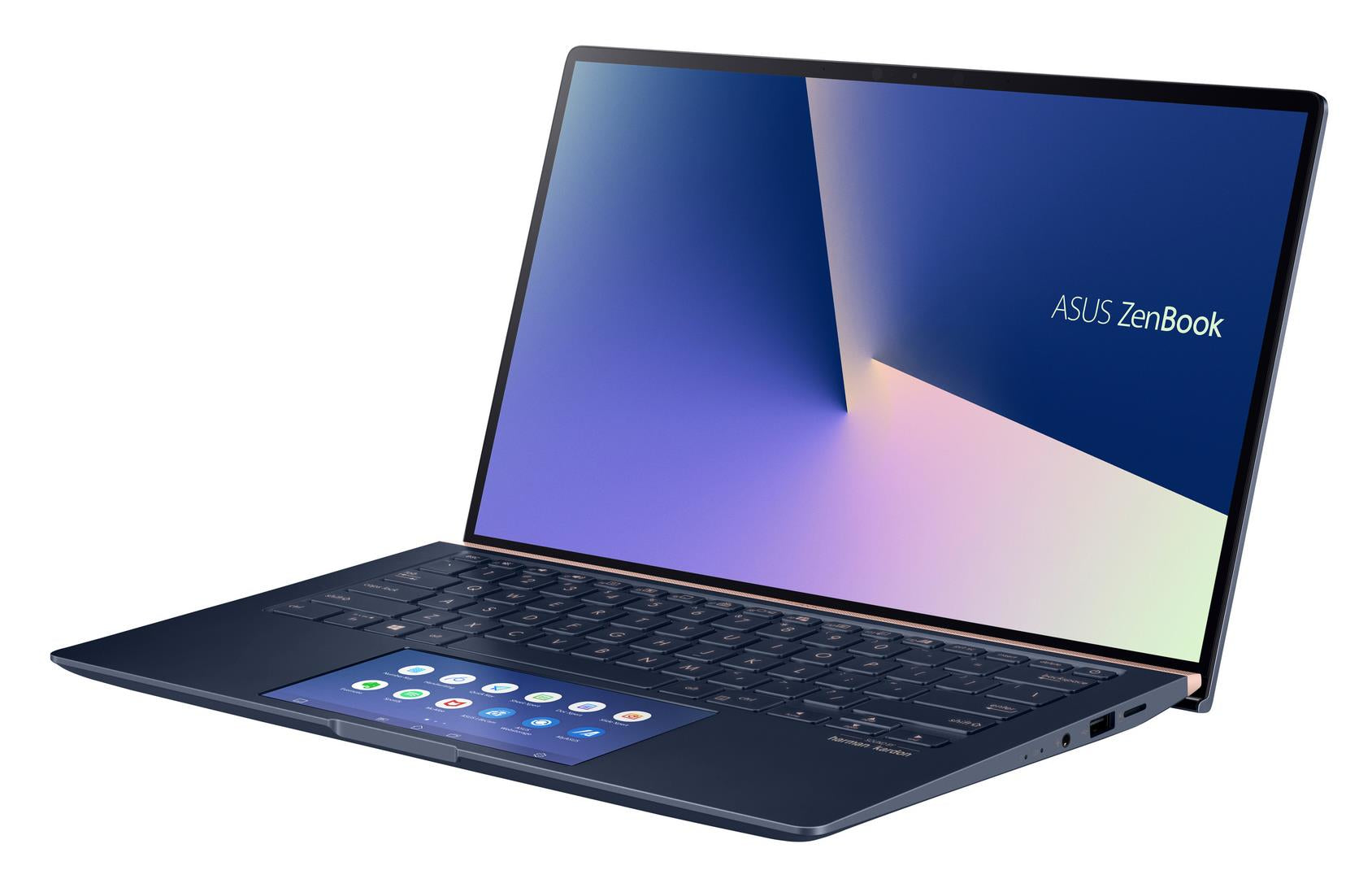 Asus ZenBook UX434FLC-XH77 14" Full HD (Non-Touch) Ultra-slim Laptop, Intel i7-10510U, 1.80GHz, 16GB RAM, 512GB SSD, Interactive Touchscreen Trackpad, Windows 10 Pro 64-bit - 90NB0MP1-M04470