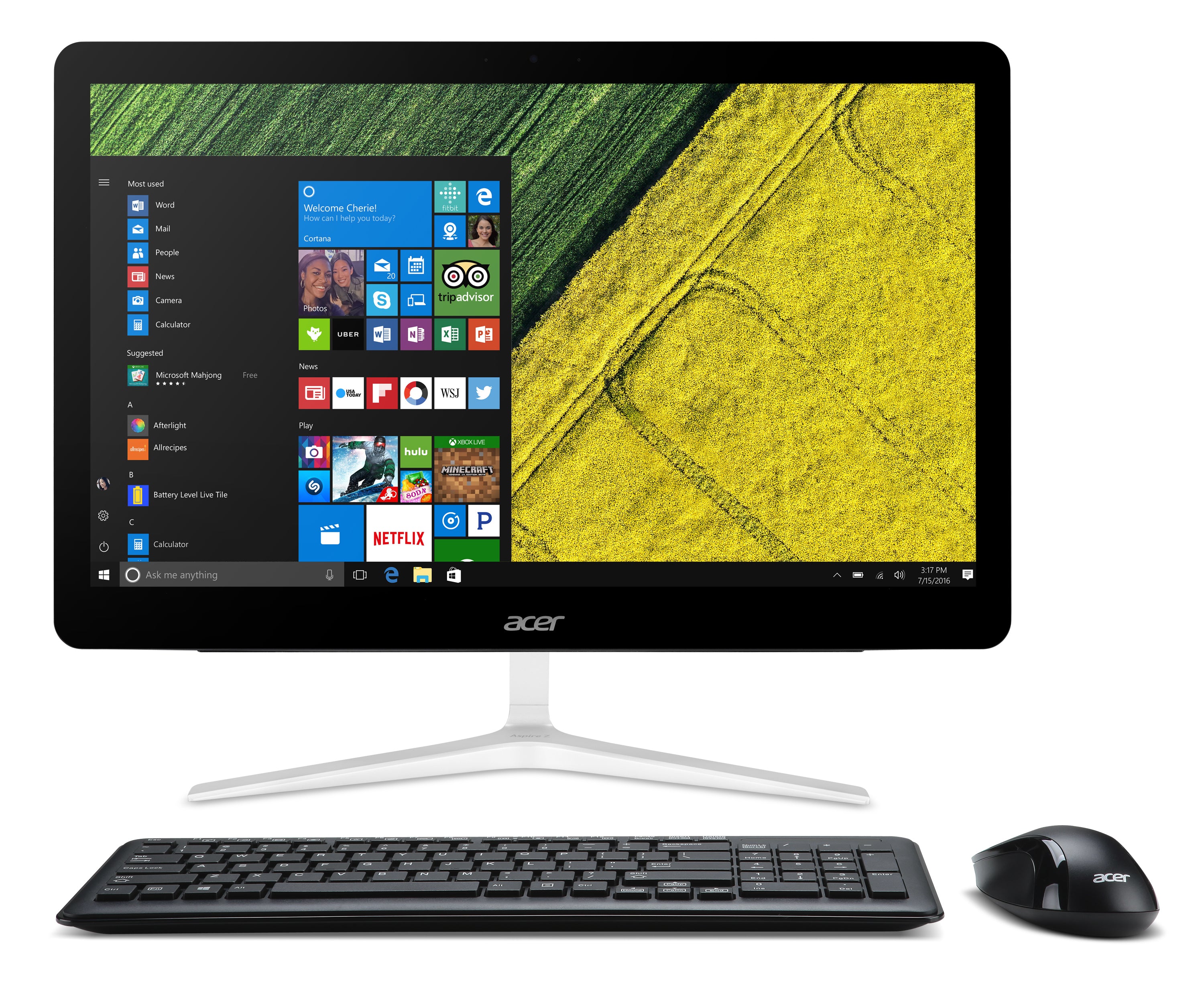 Acer Aspire Z24-880 23.8" Full HD (Touchscreen) All-in-One Computer, Intel Core i3-7100T, 3.40GHz, 6GB RAM, 1TB SATA, Windows 10 Home 64-Bit- DQ.B8UAA.002