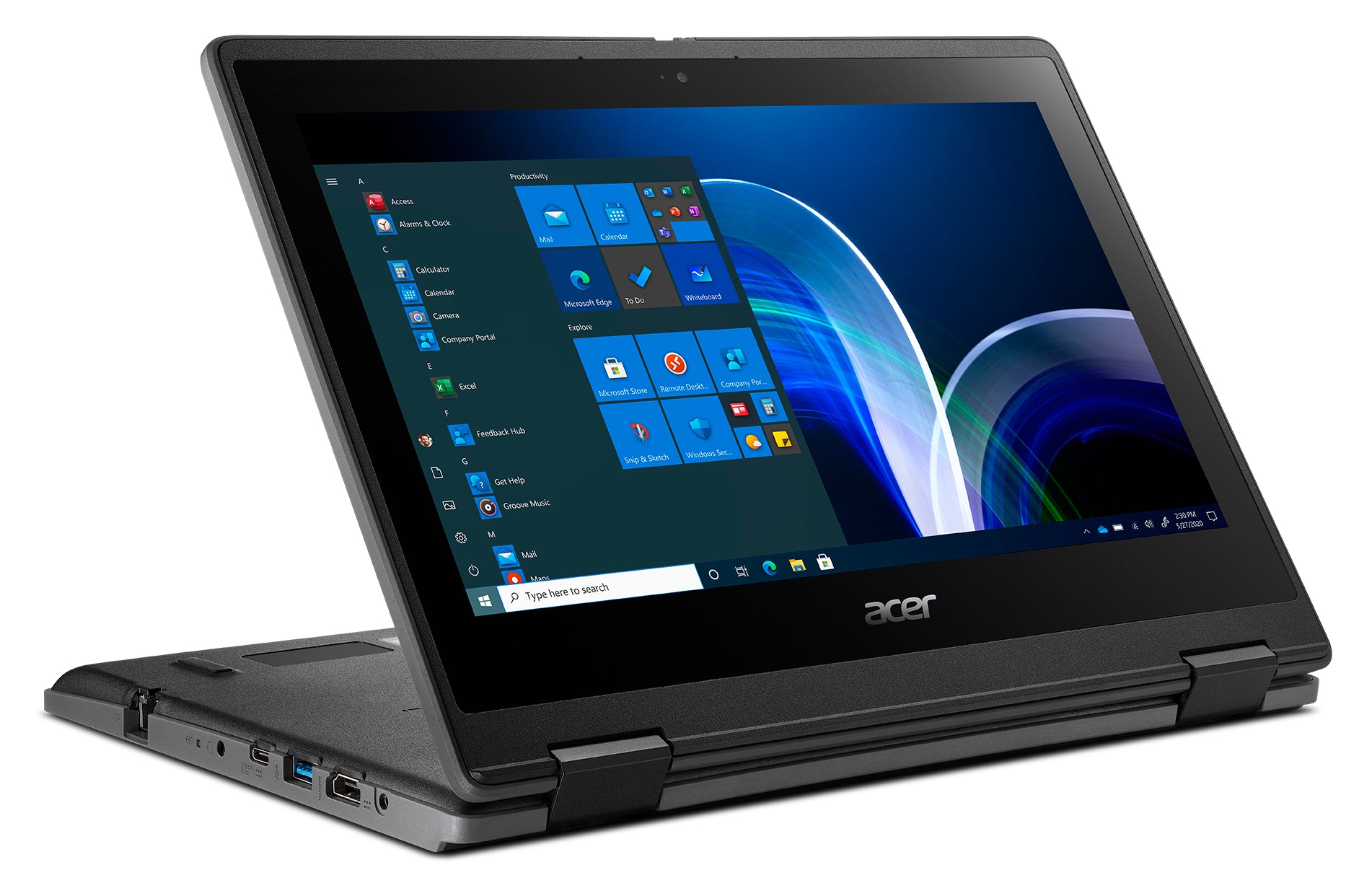 ACER TravelMate Spin B3 TMB311R-32-C31R 11.6" HD Convertible Notebook, Intel Celeron N5100, 1.10GHz, 4GB RAM, 128GB Flash, Win10P - NX.VQWAA.001