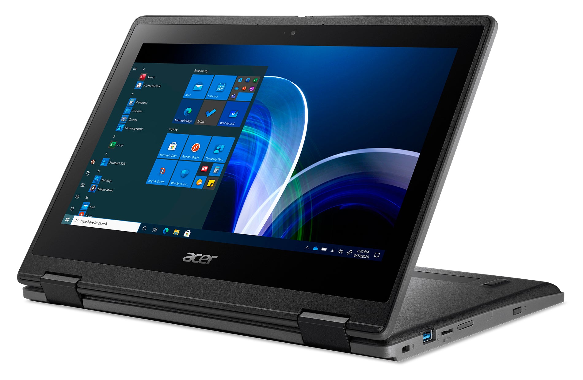 ACER TravelMate Spin B3 TMB311R-32-C31R 11.6" HD Convertible Notebook, Intel Celeron N5100, 1.10GHz, 4GB RAM, 128GB Flash, Win10P - NX.VQWAA.001
