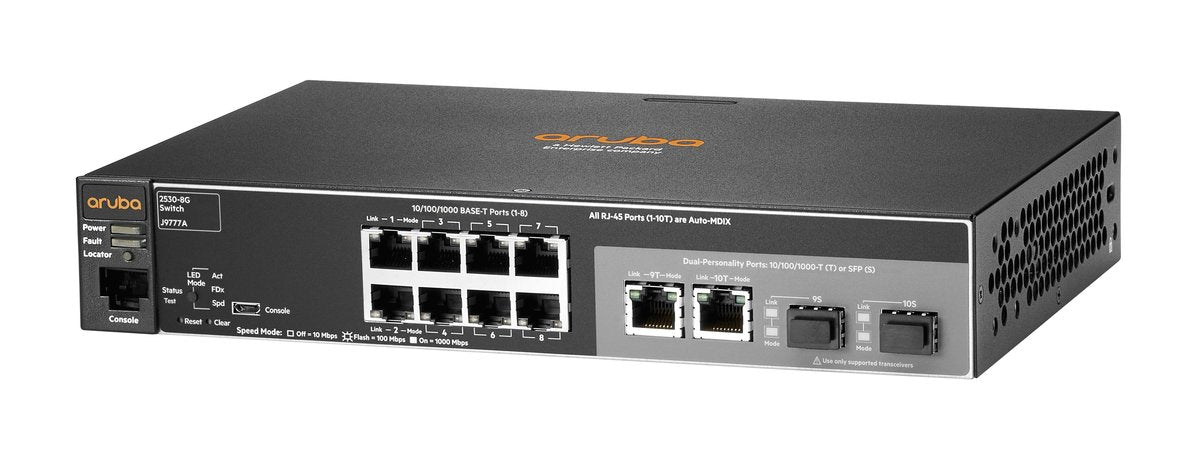 HPE Aruba 2530 8G Switch, RJ-45 Ethernet, SFP, L2, Manageable, 1U - J9777A#ABA