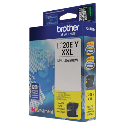 Brother Genuine INKvestment Super High-Yield Yellow Ink Cartridge, 1200 Pages - LC20EY