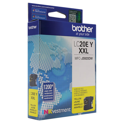 Brother Genuine INKvestment Super High-Yield Yellow Ink Cartridge, 1200 Pages - LC20EY