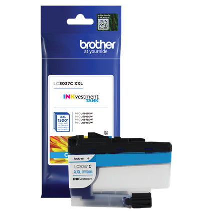 Brother INKvestment Tank Super High-Yield Cyan Ink Cartridge, 1500 Pages - LC3037C