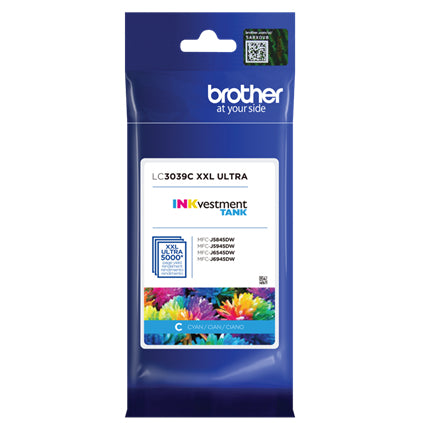 Brother INKvestment Tank Ultra High-yield Cyan Ink Cartridge, 5000 Pages - LC3039C