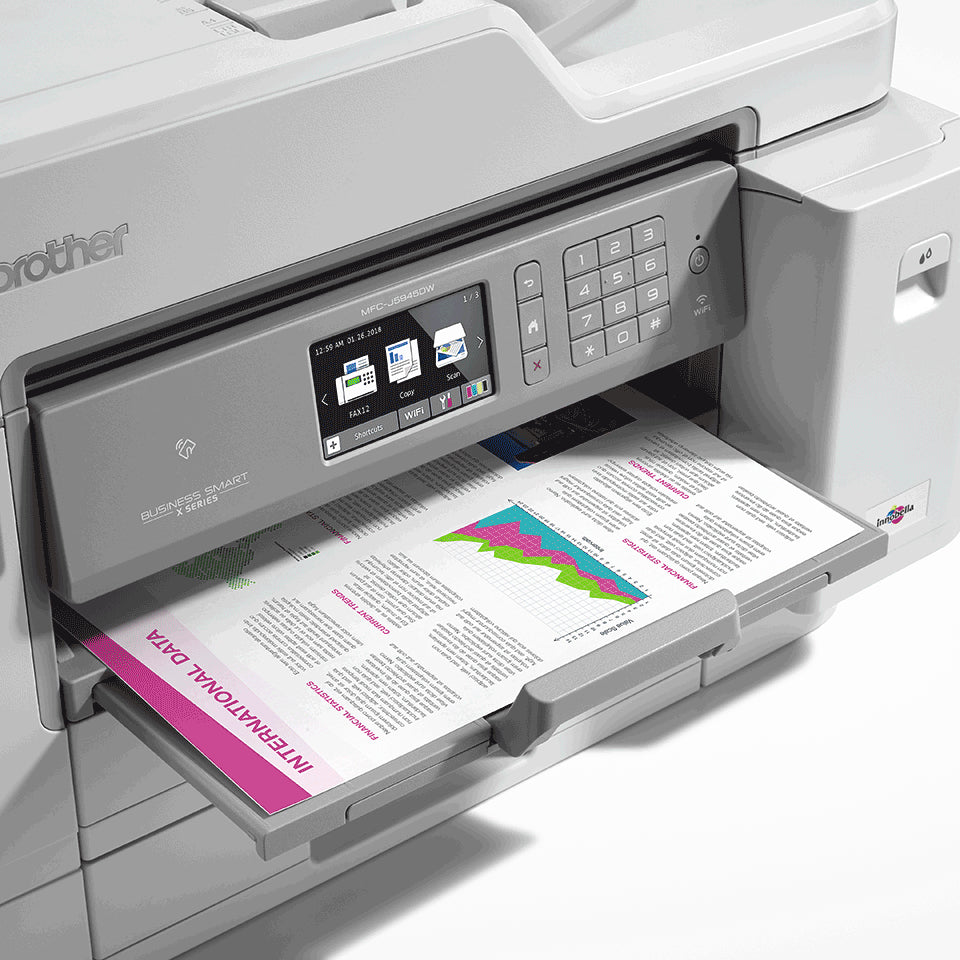 Brother MFC INKvestment Tank Color Inkjet All-in-One Printer, 512MB Memory, Wireless, Ethernet, Color Touchscreen LCD Display, 1-Year of Ink In-box - MFC-J5945dw