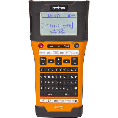 Brother P-Touch EDGE Industrial Handheld Labeling Tool, USB, PC-connectivity, Auto Cutter, Laminated Thermal Transfer - PT-E500