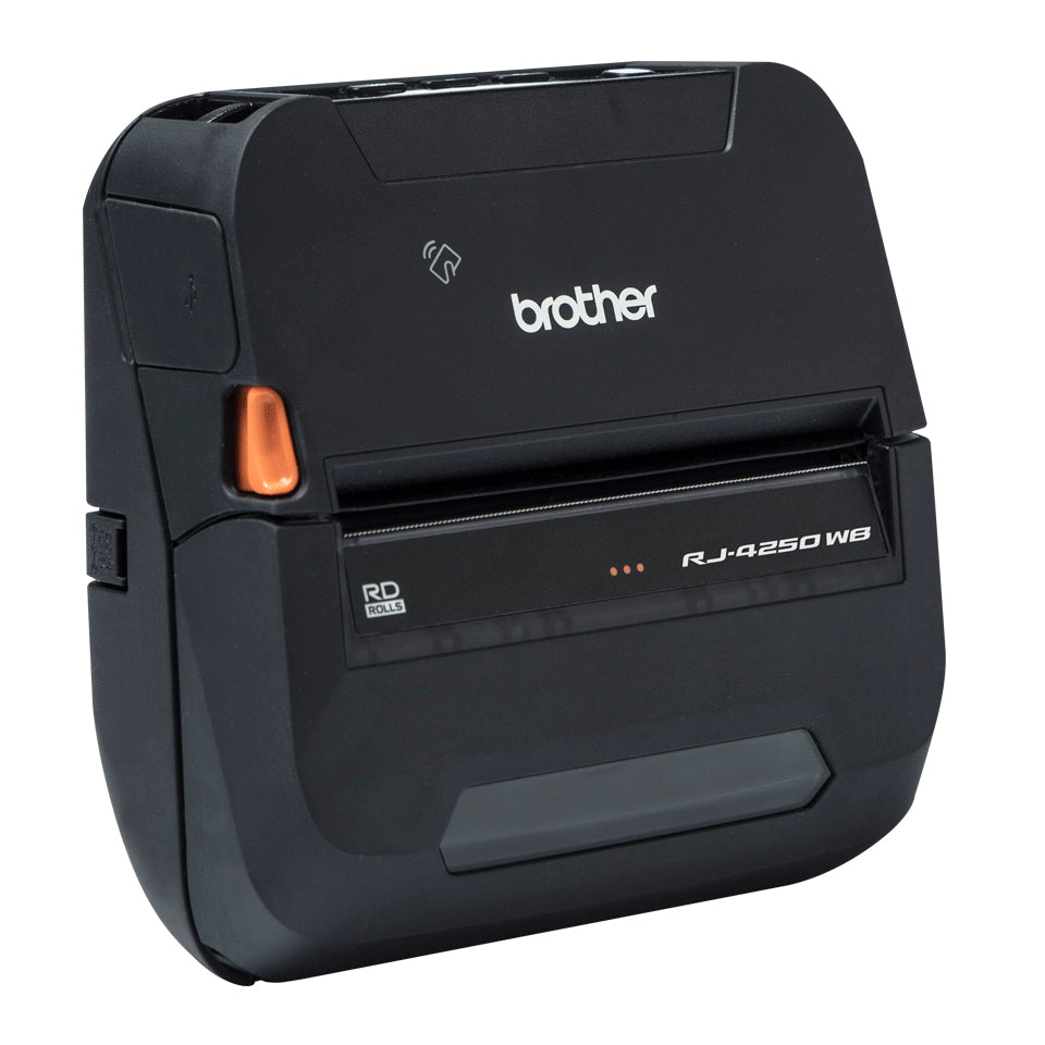 Brother RuggedJet 4250WB 4" Mobile Direct Thermal Printer, Mono, Label/Receipt Print, USB, WiFi - RJ4250WB
