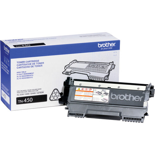 Brother Genuine High-Yield Black Toner Cartridge, 2600 Pages - TN450
