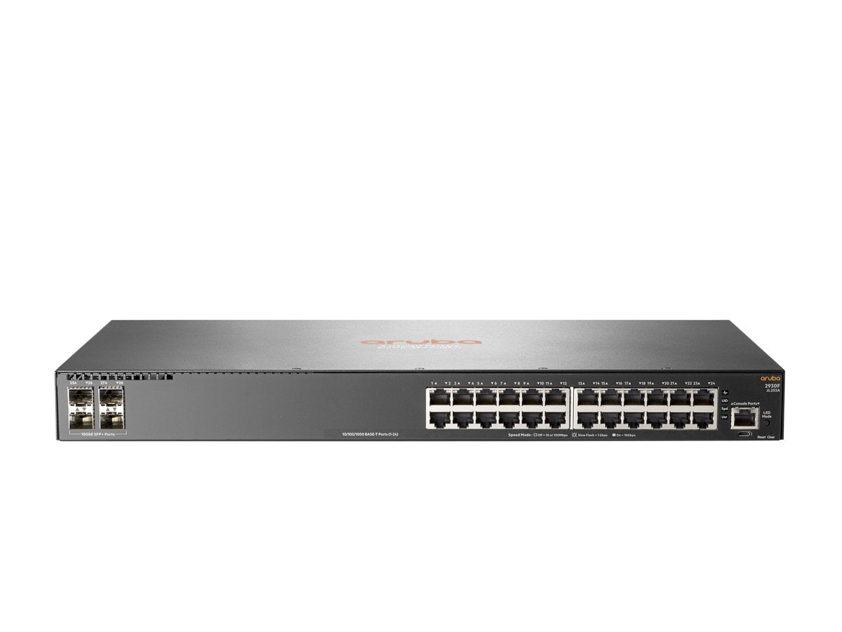 HPE Aruba 2930F 24G 4SFP+ Switch, 24 x RJ-45, 4 x SFP+, 1 x RJ-45 Serial Console Port - JL253A#ABA