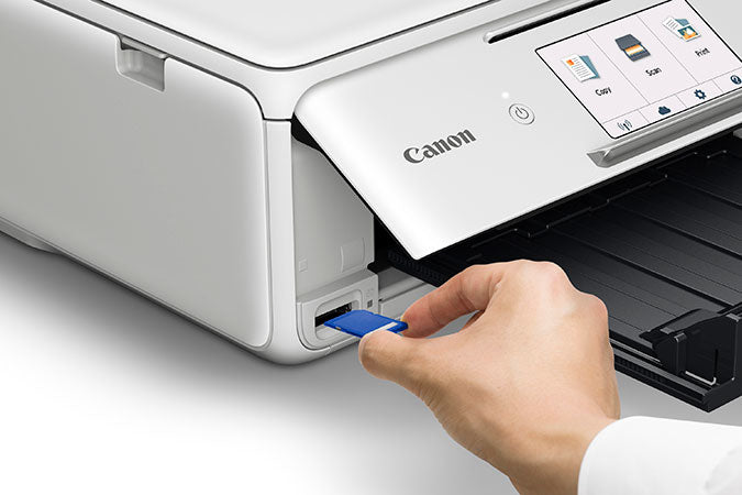 Canon PIXMA TS8120 Wireless Inkjet All-In-One Printer, Color Printer, Bluetooth, USB & Wi-Fi Connectivity, White - 2230C022