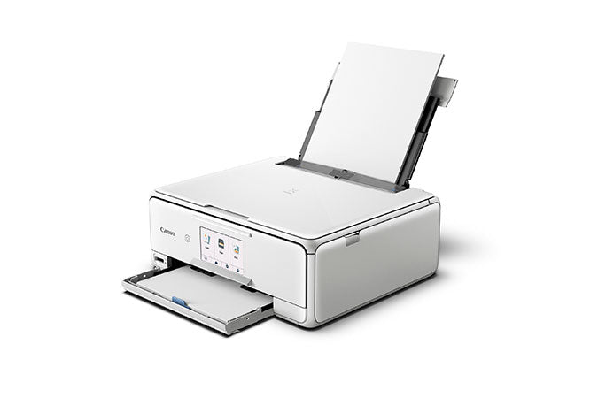 Canon PIXMA TS8120 Wireless Inkjet All-In-One Printer, Color Printer, Bluetooth, USB & Wi-Fi Connectivity, White - 2230C022