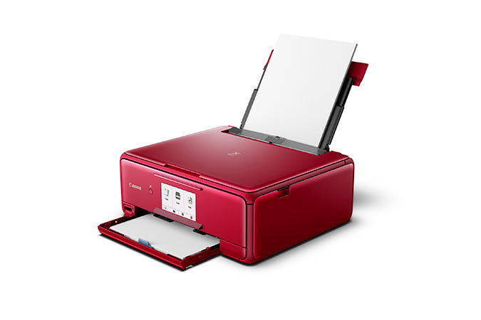 Canon PIXMA TS8120 Wireless Inkjet All-In-One Printer, Color Printer, Bluetooth, USB & Wi-Fi Connectivity, Red - 2230C042