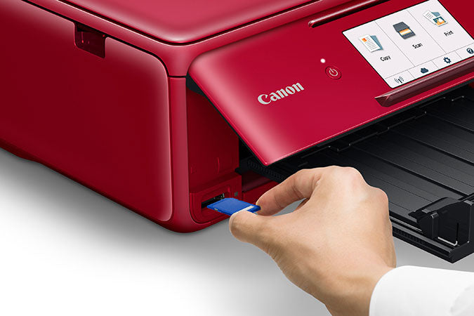 Canon PIXMA TS8120 Wireless Inkjet All-In-One Printer, Color Printer, Bluetooth, USB & Wi-Fi Connectivity, Red - 2230C042