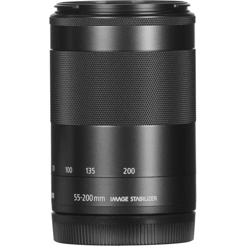 Canon 55 mm-200 mm, f/4.5-6.3 IS Zoom Lens for Canon EF-M, Black- 9517B002