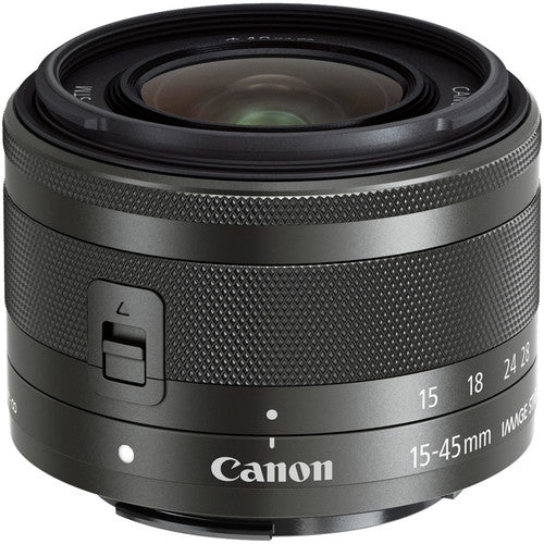 Canon EF-M 15 mm-45 mm, f/3.5 - 6.3 IS Zoom Lens for Canon EF-M, Graphite- 0572C002