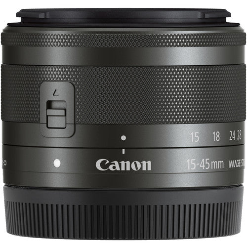 Canon EF-M 15 mm-45 mm, f/3.5 - 6.3 IS Zoom Lens for Canon EF-M, Graphite- 0572C002