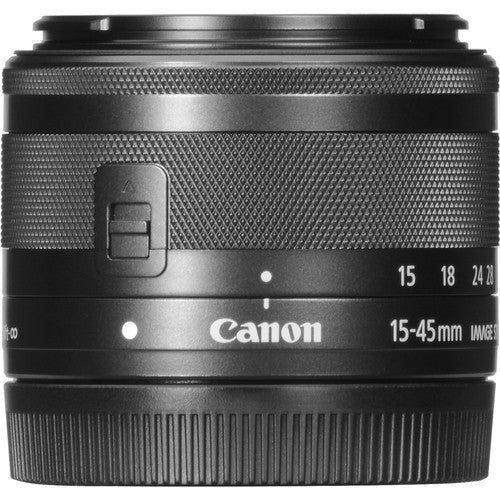 Canon EF-M 15 mm-45 mm, f/3.5 - 6.3 IS Zoom Lens for Canon EF-M, Graphite- 0572C002