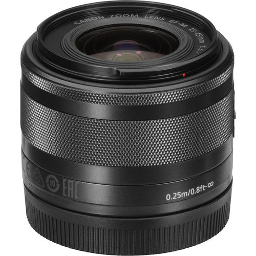 Canon EF-M 15 mm-45 mm, f/3.5 - 6.3 IS Zoom Lens for Canon EF-M, Graphite- 0572C002