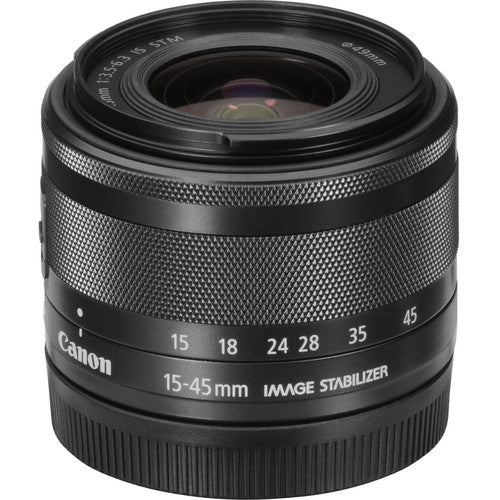 Canon EF-M 15 mm-45 mm, f/3.5 - 6.3 IS Zoom Lens for Canon EF-M, Graphite- 0572C002