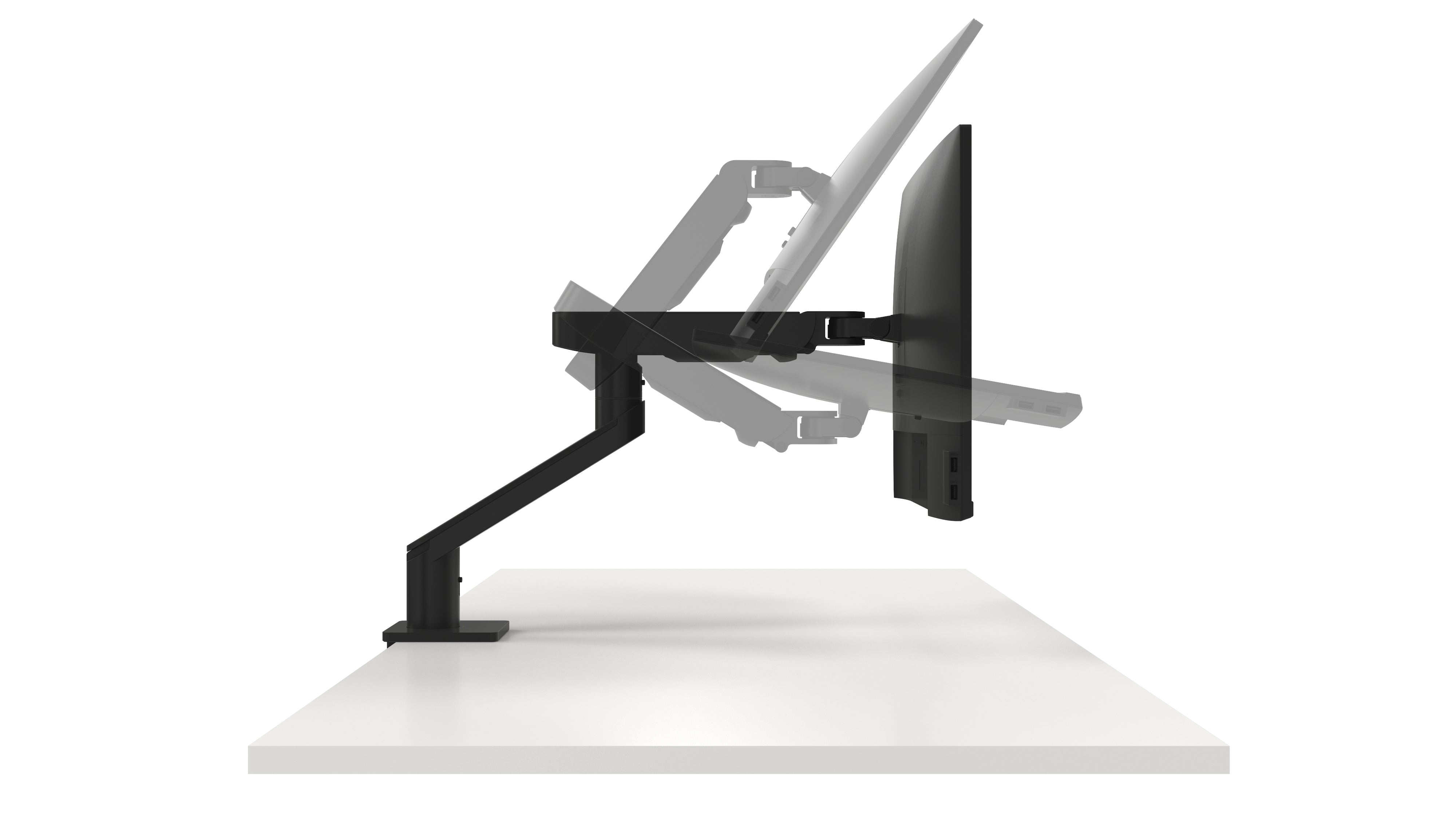 Dell Single Monitor Arm - MSA20, Height, Tilt, Swivel, Rotation, Black - DELL-MSA20
