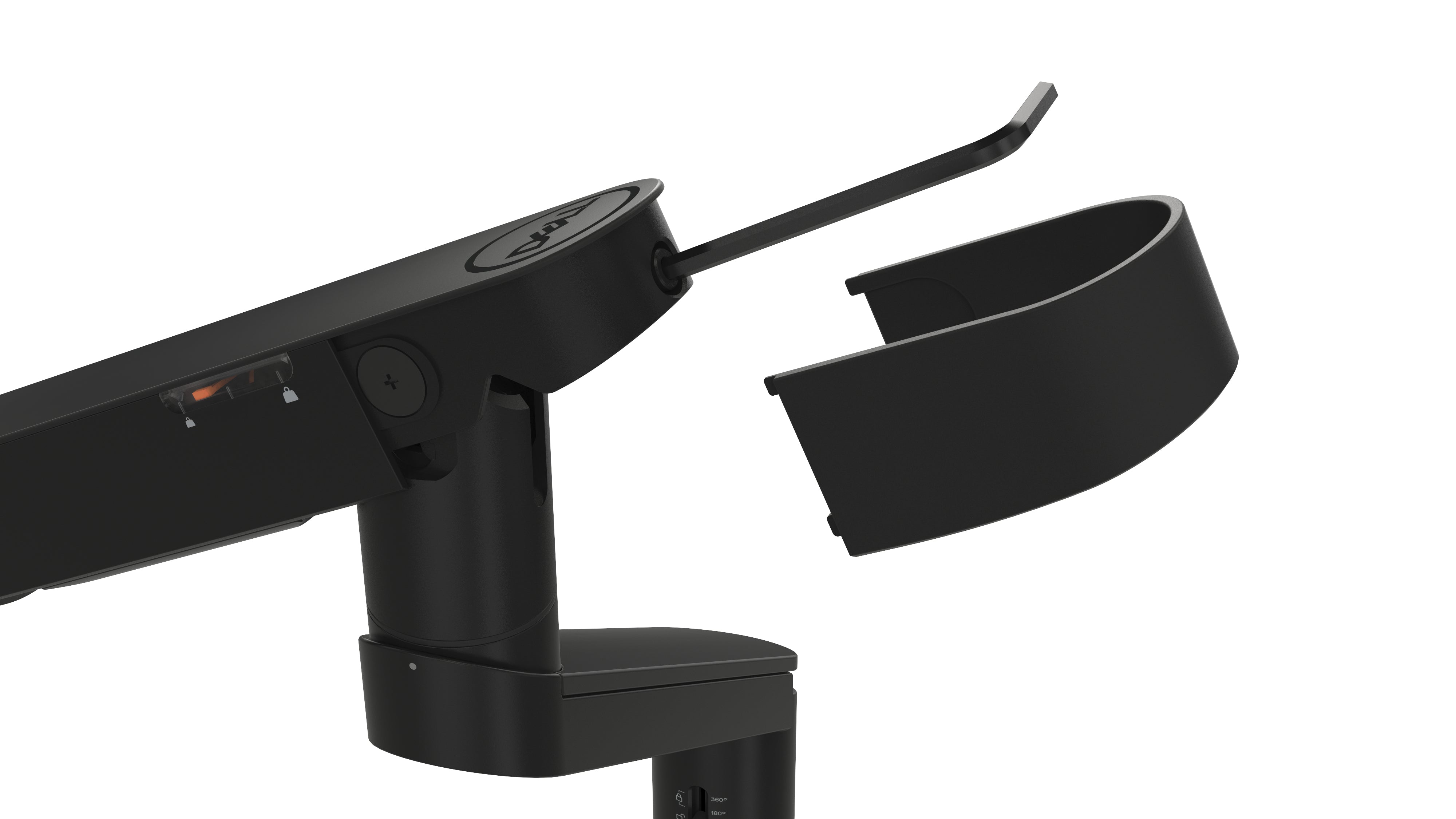 Dell Single Monitor Arm - MSA20, Height, Tilt, Swivel, Rotation, Black - DELL-MSA20