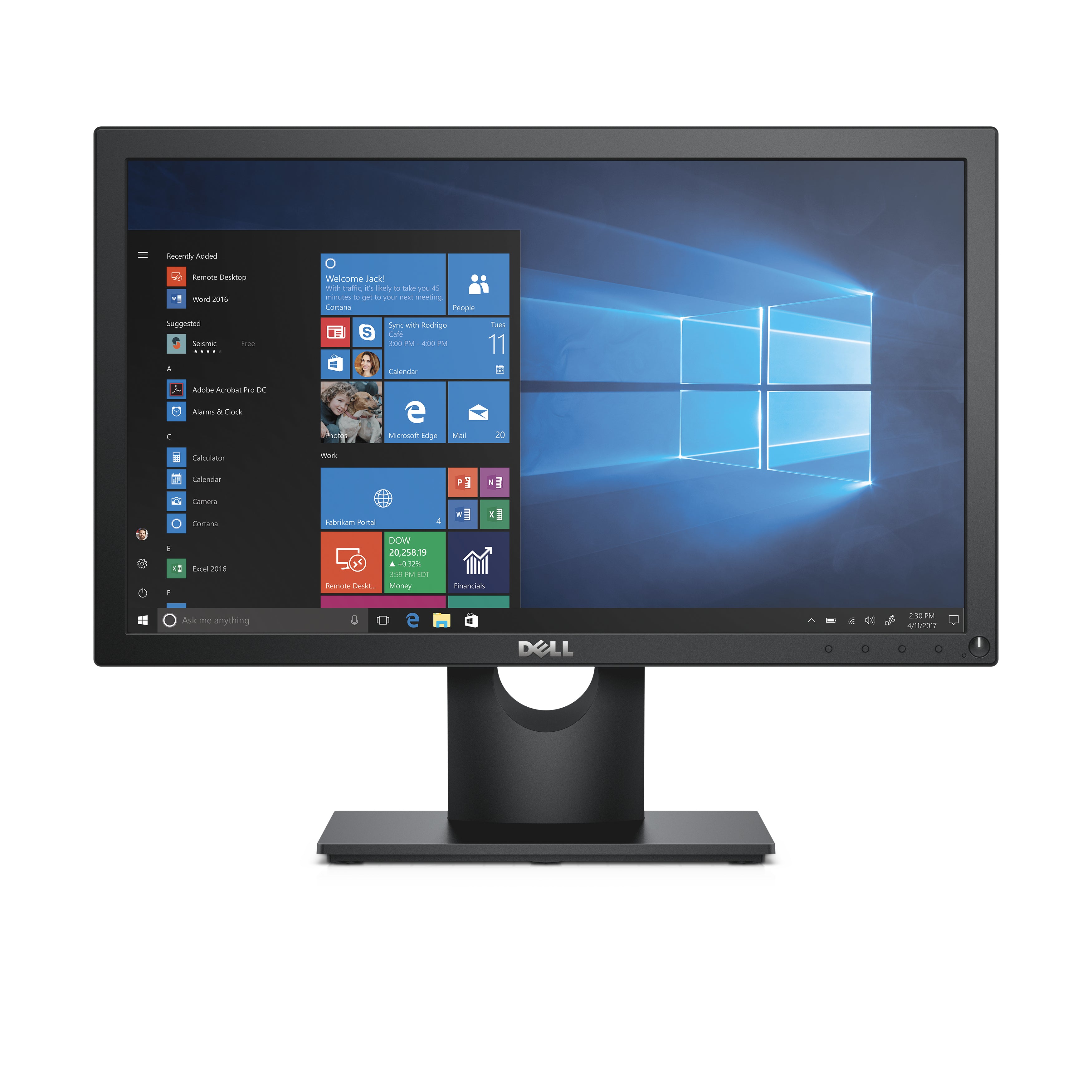 Dell E1916H 18.5" HD LED LCD Monitor, 5ms, 16:9, 600:1-Contrast - E1916H