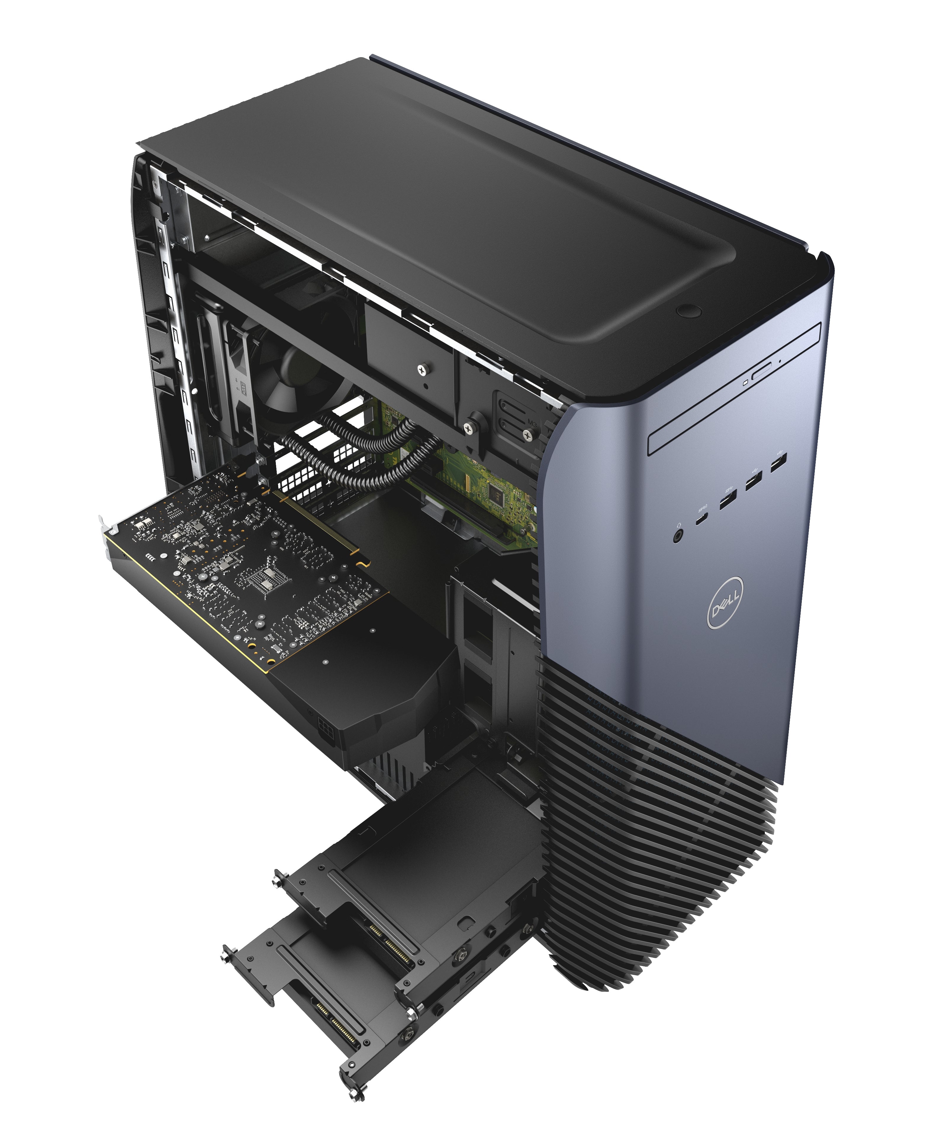 Dell Inspiron 5680 Mid-Tower Gaming Desktop PC, Intel Core i7-8700, 3.20GHz, 8GB RAM, 1TB HDD, 128 GB SSD, Windows 10 Home 64-bit- i56807806BLU
