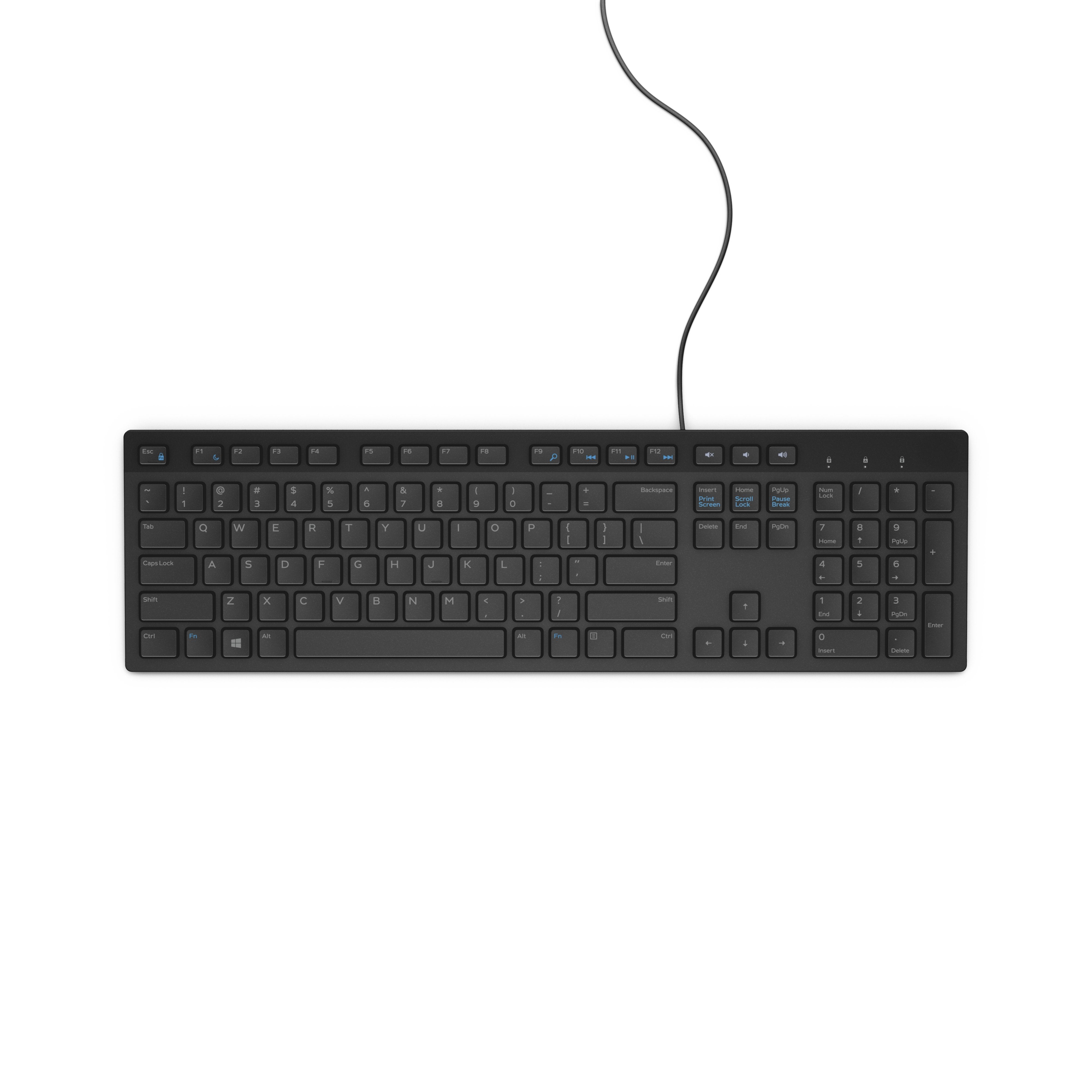 Dell Multimedia Keyboard-KB216, QWERTY, USB, Wired, Black- 30000639487721