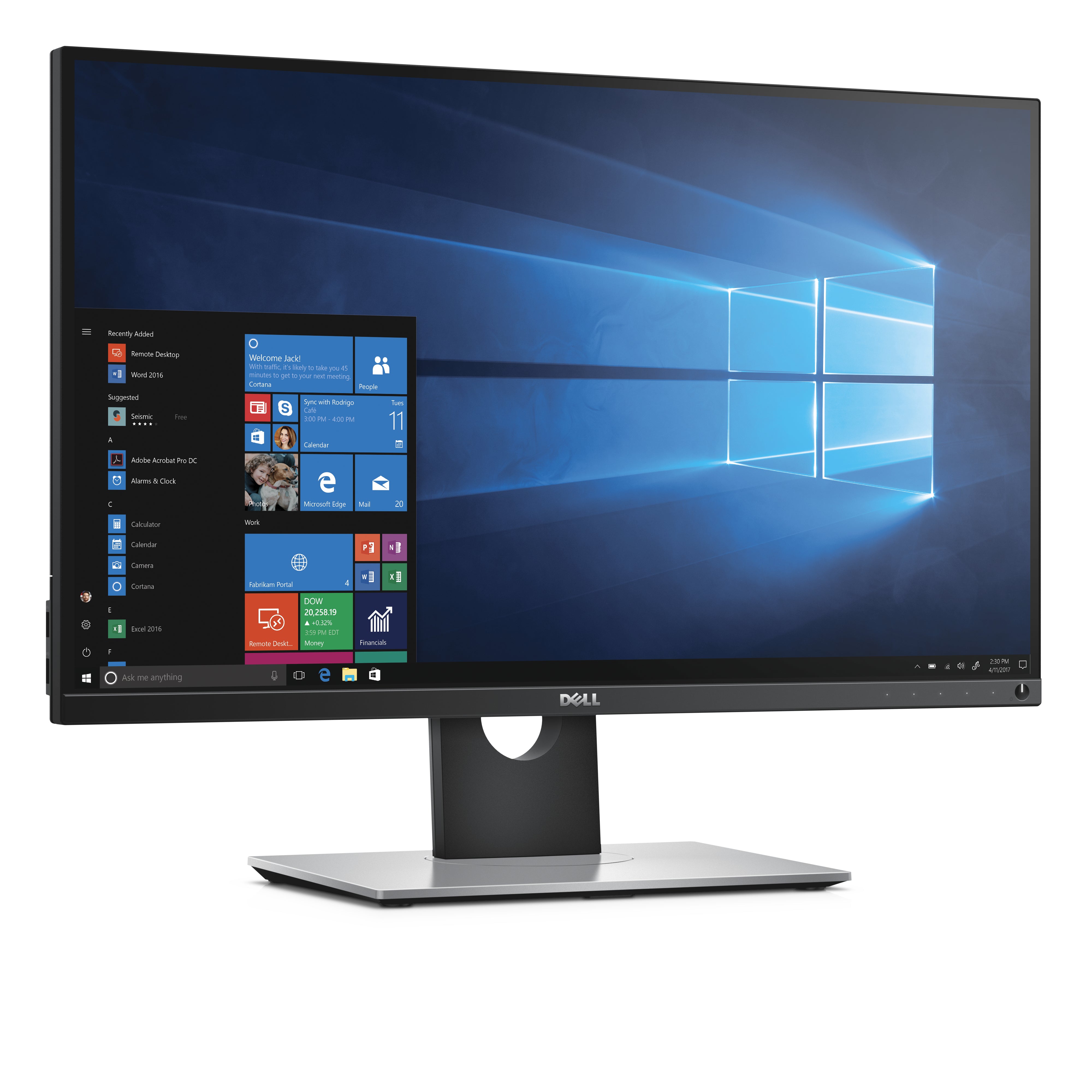 Dell UltraSharp 27" Quad HD LCD Monitor, 6 MS, 16:9, IPS LED Display, USB, Tilt, Pivot, Swivel, Height Adjustable, Black- UP2716D