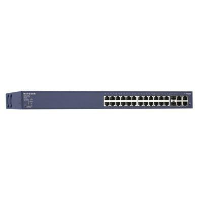 Netgear ProSafe 24-Port 10/100 Smart Managed PoE Switch, 24 PoE + 2 SFP Ports, Rack-mountable  -  FS728TP-100NAS