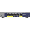 Netgear ProSafe Plus 5-Port Gigabit Ethernet Smart Managed PoE Switch, 2 PoE + 3 RJ-45 Ports, Desktop, Gray  - GS105PE-10000S