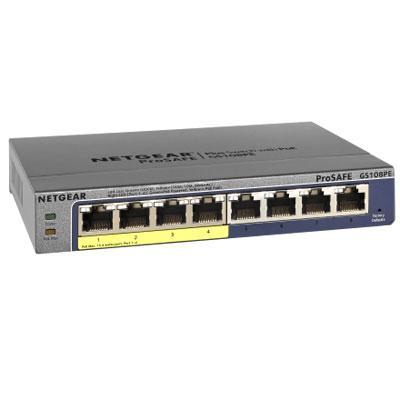 Netgear ProSafe Plus 8-Port Gigabit Ethernet Unmanaged PoE Switch, 4 RJ-45 + 4 PoE Ports, Desktop/Wall Mountable  - GS108PE-300NAS