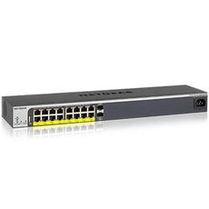Netgear ProSAFE Easy-Mount 16-Port PoE+ Gigabit Smart Managed Switch,16 PoE+Ports,2 SFP Ports,GS418TPP-100NAS