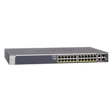 Netgear ProSafe S3300-28X-PoE+ 28-Port Gigabit Stackable Smart Switch, 24 GE ports, 4 10G ports, PoE+, Full duplex, Rack Mounting - GS728TXP-100NES