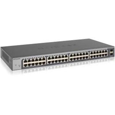 Netgear GS750E Gigabit Smart Managed Plus Switch, 48 Ports, 2 SFP Ports, Rack-mountable Switch  - GS750E-100NAS