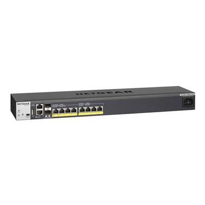 Netgear ProSafe M4200-10MG-PoE+ Managed Switch, 8 1G RJ-45 + 2 SFP+ Ports, Pole-/Rack-/Wall-mountable - GSM4210P-100NES