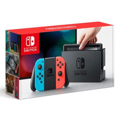 Nintendo Switch with Neon Blue and Neon Red Controllers HACSKABAA
