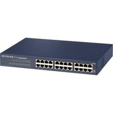 Netgear Prosafe 24 Port 10/100 Mbps Unmanaged Fast Ethernet Switch, Rack-mountable, 15 W, Blue - JFS524-200NAS